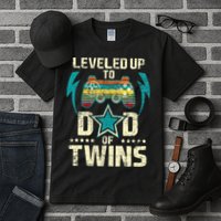 Leveled Up To Dad Of Twins Twin Dad Father Of Twins Tall T-Shirt