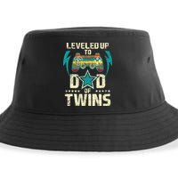 Leveled Up To Dad Of Twins Twin Dad Father Of Twins Sustainable Bucket Hat