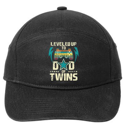 Leveled Up To Dad Of Twins Twin Dad Father Of Twins 7-Panel Snapback Hat