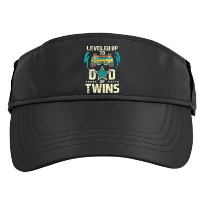 Leveled Up To Dad Of Twins Twin Dad Father Of Twins Adult Drive Performance Visor