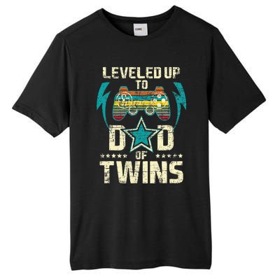 Leveled Up To Dad Of Twins Twin Dad Father Of Twins Tall Fusion ChromaSoft Performance T-Shirt