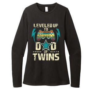 Leveled Up To Dad Of Twins Twin Dad Father Of Twins Womens CVC Long Sleeve Shirt