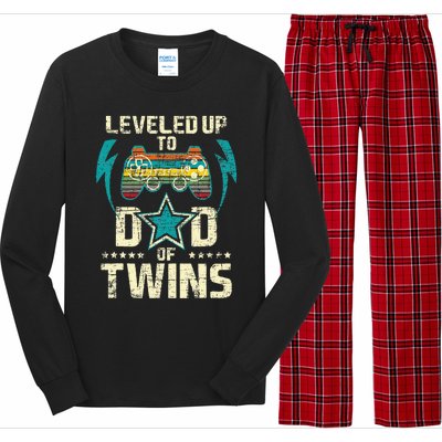 Leveled Up To Dad Of Twins Twin Dad Father Of Twins Long Sleeve Pajama Set