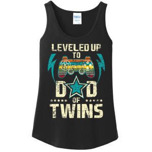 Leveled Up To Dad Of Twins Twin Dad Father Of Twins Ladies Essential Tank