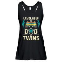 Leveled Up To Dad Of Twins Twin Dad Father Of Twins Ladies Essential Flowy Tank