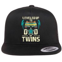 Leveled Up To Dad Of Twins Twin Dad Father Of Twins Flatbill Hat