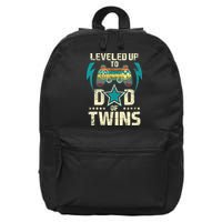 Leveled Up To Dad Of Twins Twin Dad Father Of Twins 16 in Basic Backpack