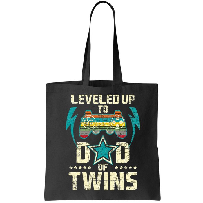 Leveled Up To Dad Of Twins Twin Dad Father Of Twins Bag