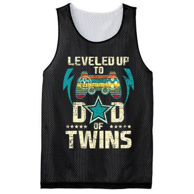 Leveled Up To Dad Of Twins Twin Dad Father Of Twins Mesh Reversible Basketball Jersey Tank
