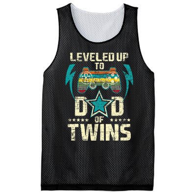 Leveled Up To Dad Of Twins Twin Dad Father Of Twins Mesh Reversible Basketball Jersey Tank