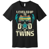 Leveled Up To Dad Of Twins Twin Dad Father Of Twins Premium T-Shirt