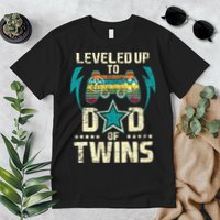 Leveled Up To Dad Of Twins Twin Dad Father Of Twins Premium T-Shirt