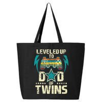 Leveled Up To Dad Of Twins Twin Dad Father Of Twins 25L Jumbo Tote