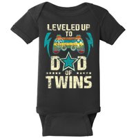 Leveled Up To Dad Of Twins Twin Dad Father Of Twins Baby Bodysuit