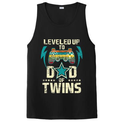 Leveled Up To Dad Of Twins Twin Dad Father Of Twins PosiCharge Competitor Tank