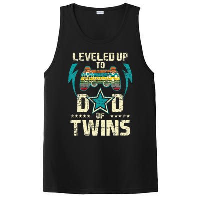 Leveled Up To Dad Of Twins Twin Dad Father Of Twins PosiCharge Competitor Tank