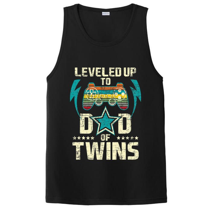 Leveled Up To Dad Of Twins Twin Dad Father Of Twins PosiCharge Competitor Tank