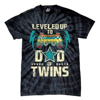 Leveled Up To Dad Of Twins Twin Dad Father Of Twins Tie-Dye T-Shirt
