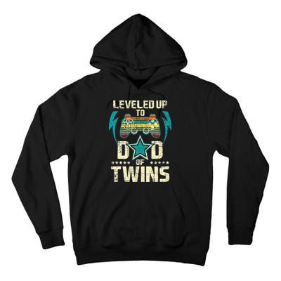Leveled Up To Dad Of Twins Twin Dad Father Of Twins Tall Hoodie