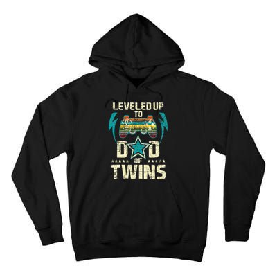 Leveled Up To Dad Of Twins Twin Dad Father Of Twins Tall Hoodie