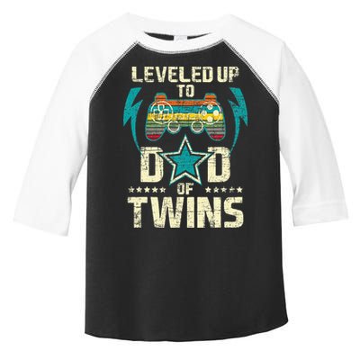 Leveled Up To Dad Of Twins Twin Dad Father Of Twins Toddler Fine Jersey T-Shirt