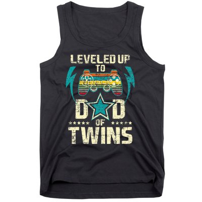 Leveled Up To Dad Of Twins Twin Dad Father Of Twins Tank Top