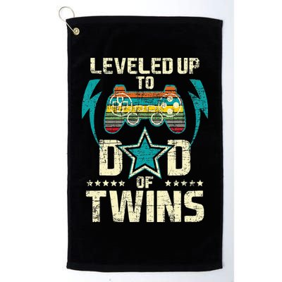 Leveled Up To Dad Of Twins Twin Dad Father Of Twins Golf Towel