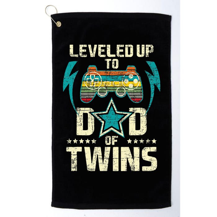 Leveled Up To Dad Of Twins Twin Dad Father Of Twins Golf Towel