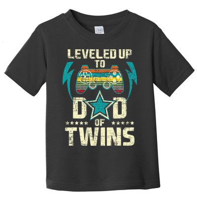 Leveled Up To Dad Of Twins Twin Dad Father Of Twins Toddler T-Shirt