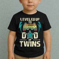 Leveled Up To Dad Of Twins Twin Dad Father Of Twins Toddler T-Shirt