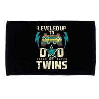 Leveled Up To Dad Of Twins Twin Dad Father Of Twins Microfiber Hand Towel