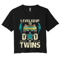Leveled Up To Dad Of Twins Twin Dad Father Of Twins Crop Top