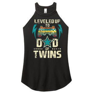 Leveled Up To Dad Of Twins Twin Dad Father Of Twins Women's Perfect Tri Rocker Tank