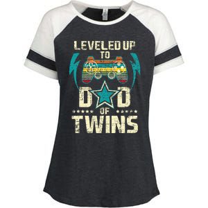 Leveled Up To Dad Of Twins Twin Dad Father Of Twins Enza Ladies Jersey Colorblock Tee