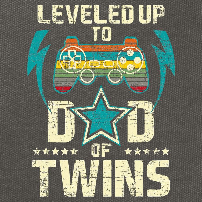 Leveled Up To Dad Of Twins Twin Dad Father Of Twins Cotton Canvas Backpack