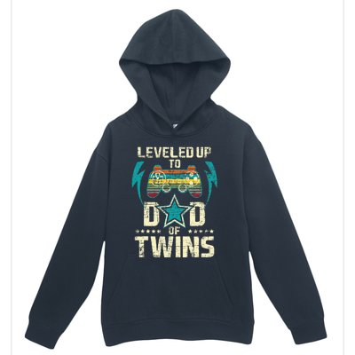 Leveled Up To Dad Of Twins Twin Dad Father Of Twins Urban Pullover Hoodie