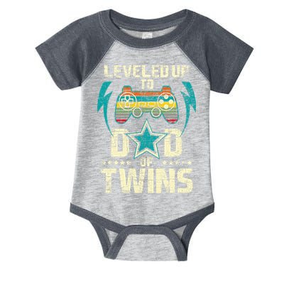 Leveled Up To Dad Of Twins Twin Dad Father Of Twins Infant Baby Jersey Bodysuit