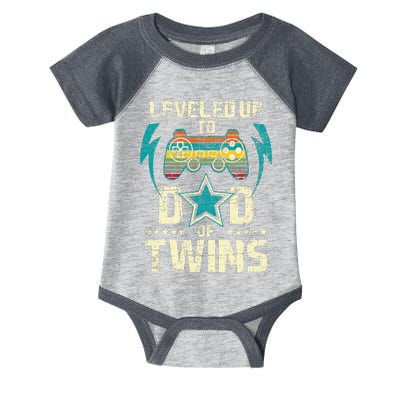 Leveled Up To Dad Of Twins Twin Dad Father Of Twins Infant Baby Jersey Bodysuit