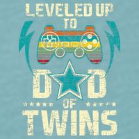 Leveled Up To Dad Of Twins Twin Dad Father Of Twins Sueded Cloud Jersey T-Shirt