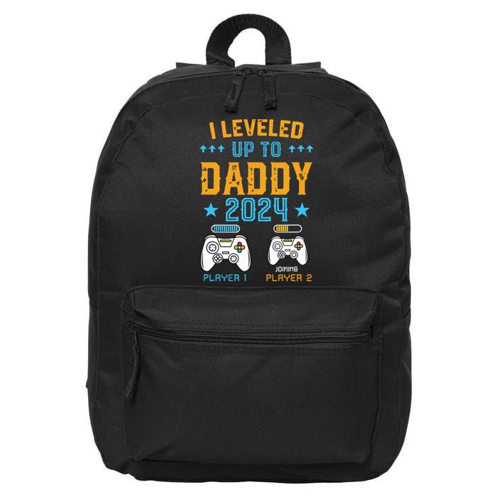 Leveled Up To Daddy 2024 Promoted To Dad Level Unlocked 16 in Basic Backpack