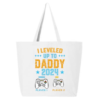 Leveled Up To Daddy 2024 Promoted To Dad Level Unlocked 25L Jumbo Tote