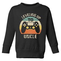 Leveling up to uncle 2021 funny video gamer vintage Toddler Sweatshirt