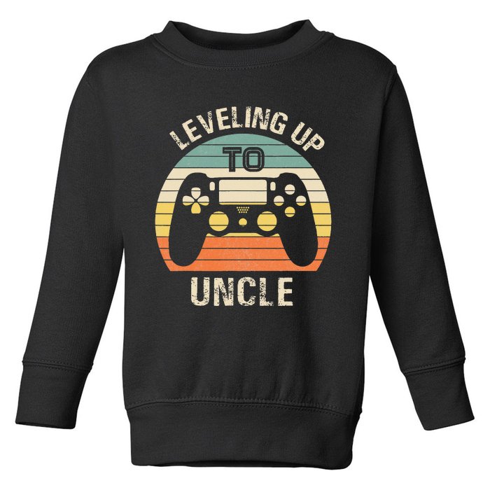 Leveling up to uncle 2021 funny video gamer vintage Toddler Sweatshirt