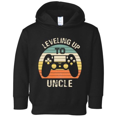 Leveling up to uncle 2021 funny video gamer vintage Toddler Hoodie