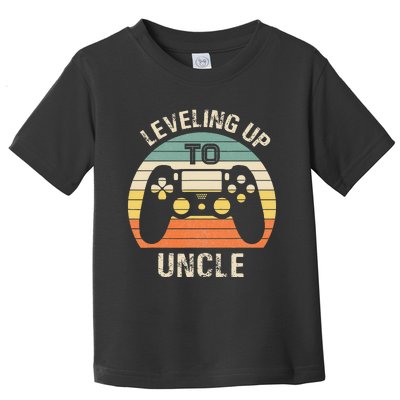 Leveling up to uncle 2021 funny video gamer vintage Toddler T-Shirt