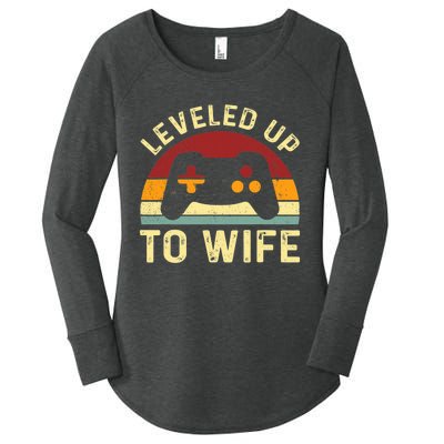 Leveled up To Wife Newlywed Bride Just Married Couple Women's Perfect Tri Tunic Long Sleeve Shirt