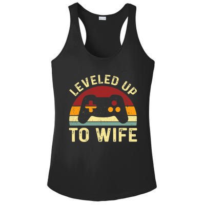 Leveled up To Wife Newlywed Bride Just Married Couple Ladies PosiCharge Competitor Racerback Tank