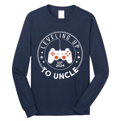 Leveling Up To Uncle Est 2024 Promoted To Uncle Long Sleeve Shirt