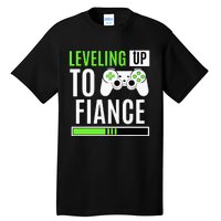 Leveled Up To Fiance Just Engaged Newly Engaged Couple Tall T-Shirt