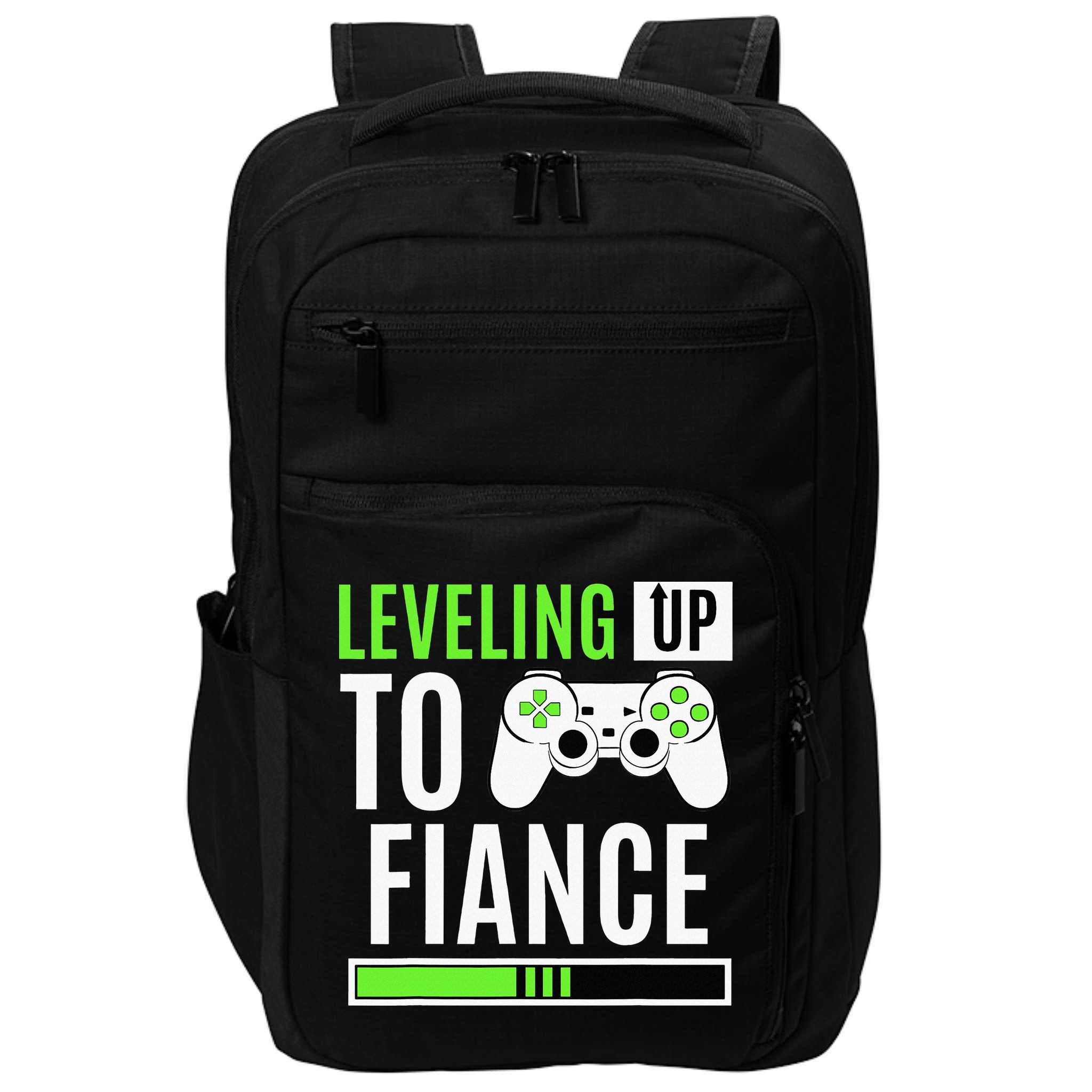 Leveled Up To Fiance Just Engaged Newly Engaged Couple Impact Tech Backpack